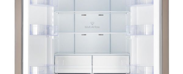Smad 13.9 Cu. Ft. side by side 4 door refrigerator with Adjustable shelves