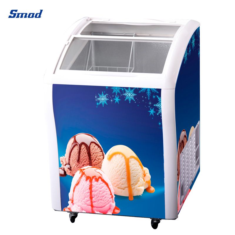 
Smad 138L/156L Small Curved Glass Door Ice Cream Freezer with Condensing system