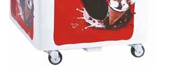 
Smad 109L Mini Glass Door Ice Cream Chest Freezer with swivel wheel 