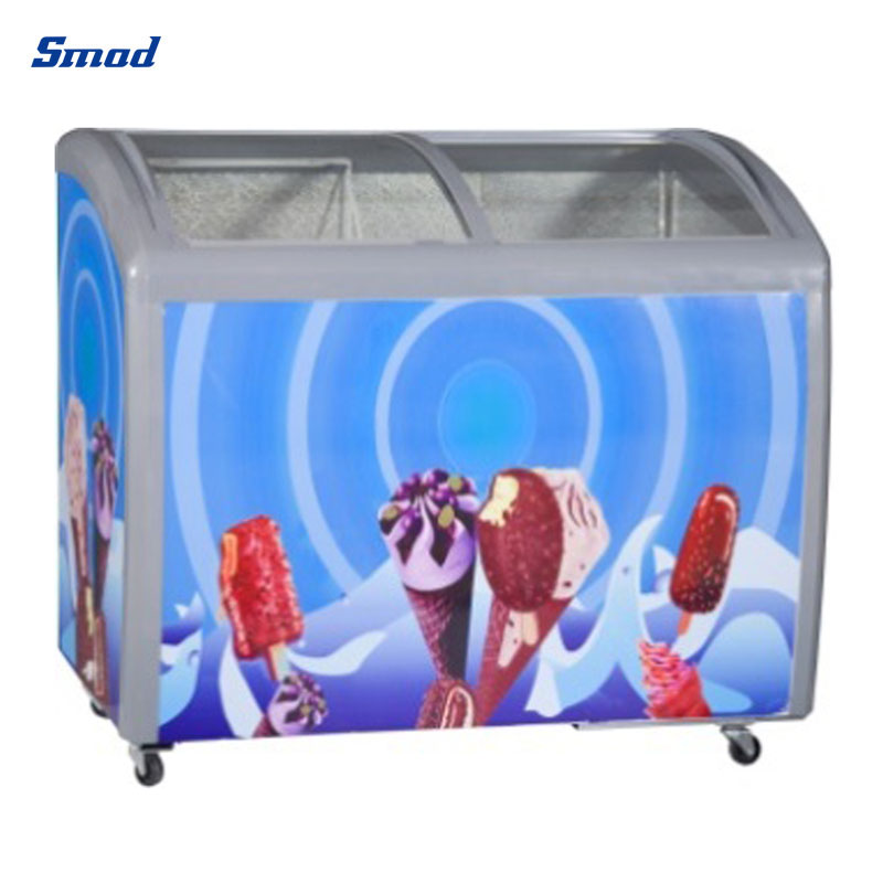 
Smad Commercial Ice Cream Display Freezer with Curved glass lid
