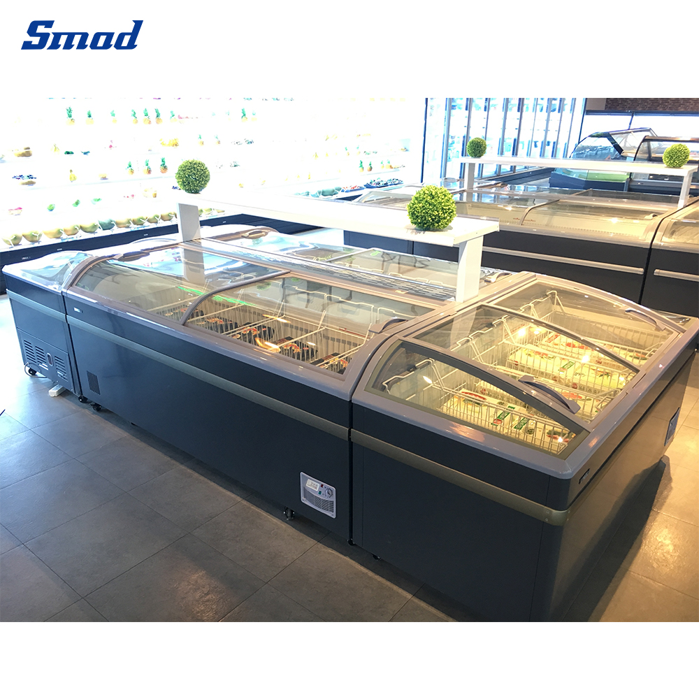 
Smad 418L Supermarket Island Display Freezer with Temperature display