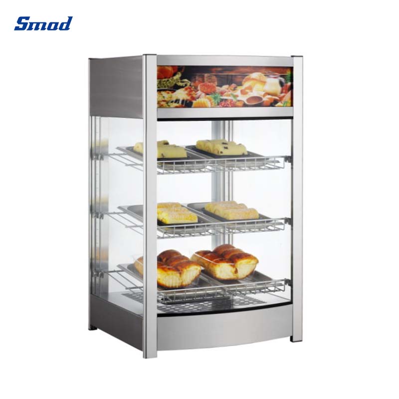 
Smad 97L Countertop Hot Food Warmer Display Case with Adjustable chrome plated shelves