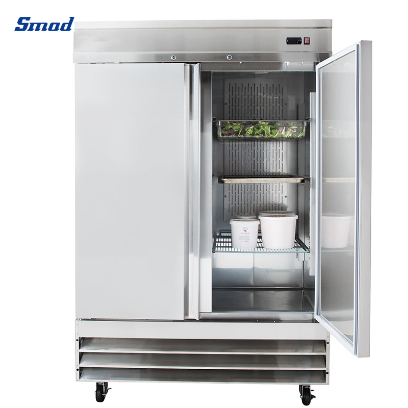 
Smad 1321L Double Door Stainless Steel Upright Freezer/Refrigerator with 6 Shelves