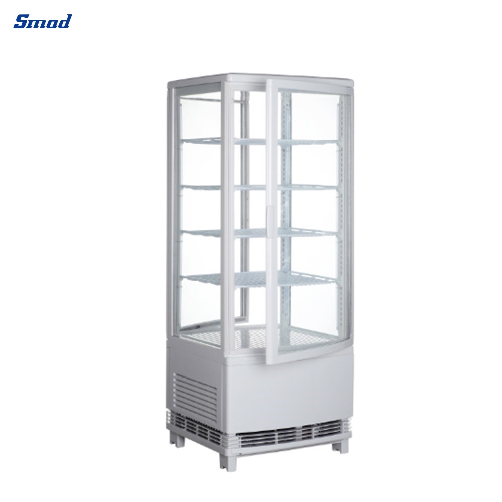 
Smad Glass Door Mini Beverage Fridge with Ventilated cooling system