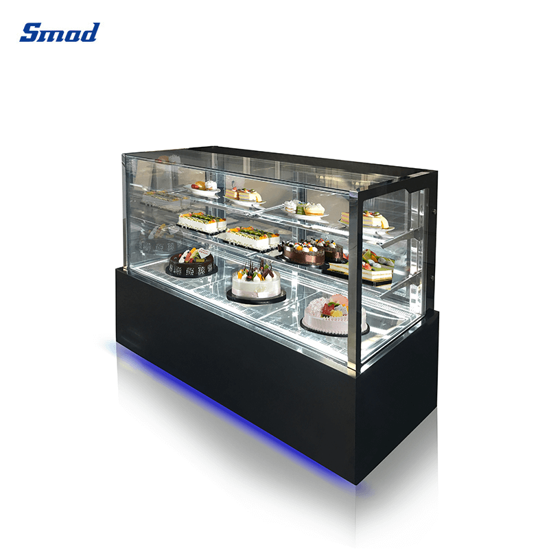 
Smad 360L/490L Double Layer Glass Door Cake Showcase with Stainless steel interior