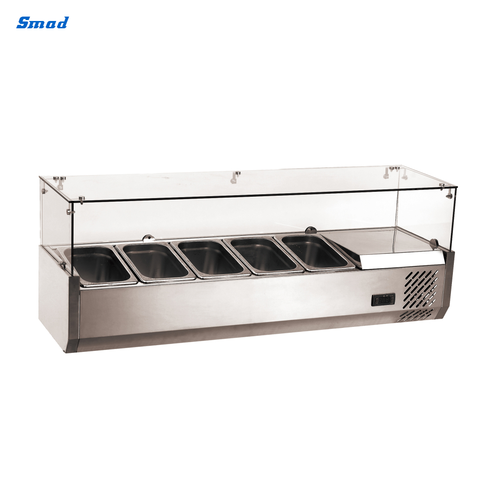 Smad Refrigerated Countertop Salad Display Case with Digital Temperature Controller