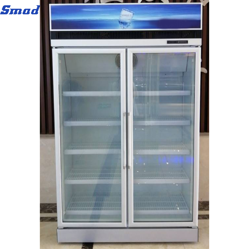 
Smad 2 door upright ice cream display freezer with Compressor on top