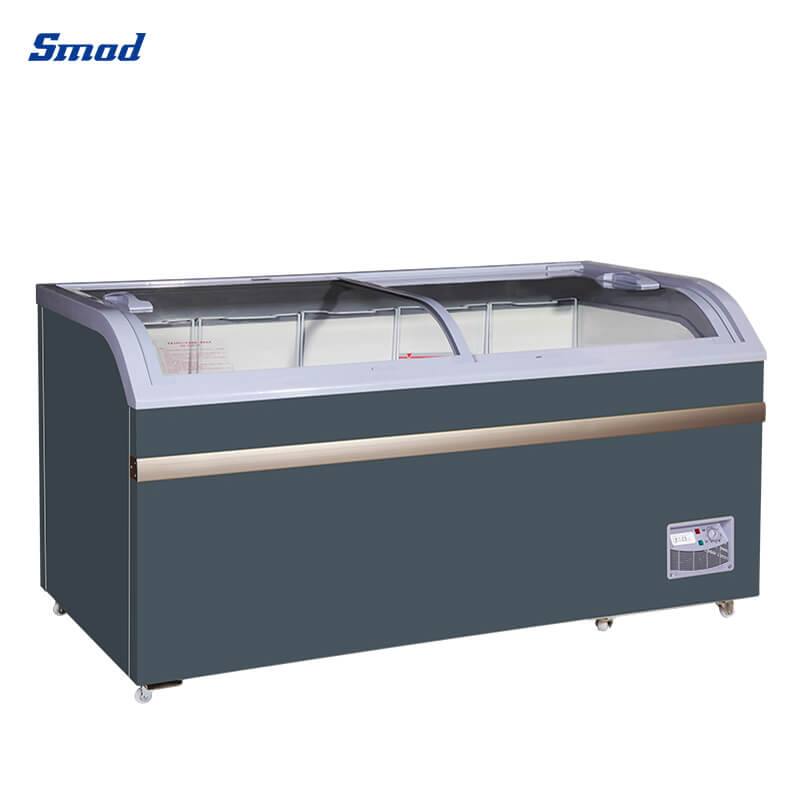 
Smad 500L glass door display island freezer with Pre-coated galvanized steel