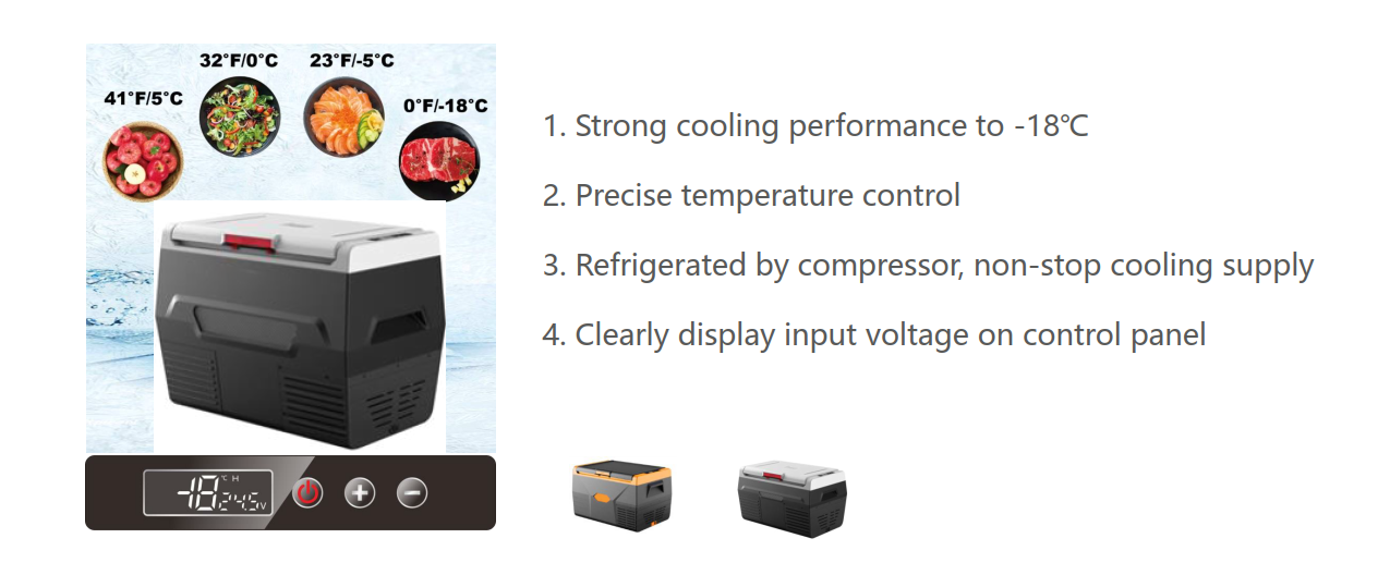 
Smad 50L 12/24 Volt Car Fridge with strong cooling performance