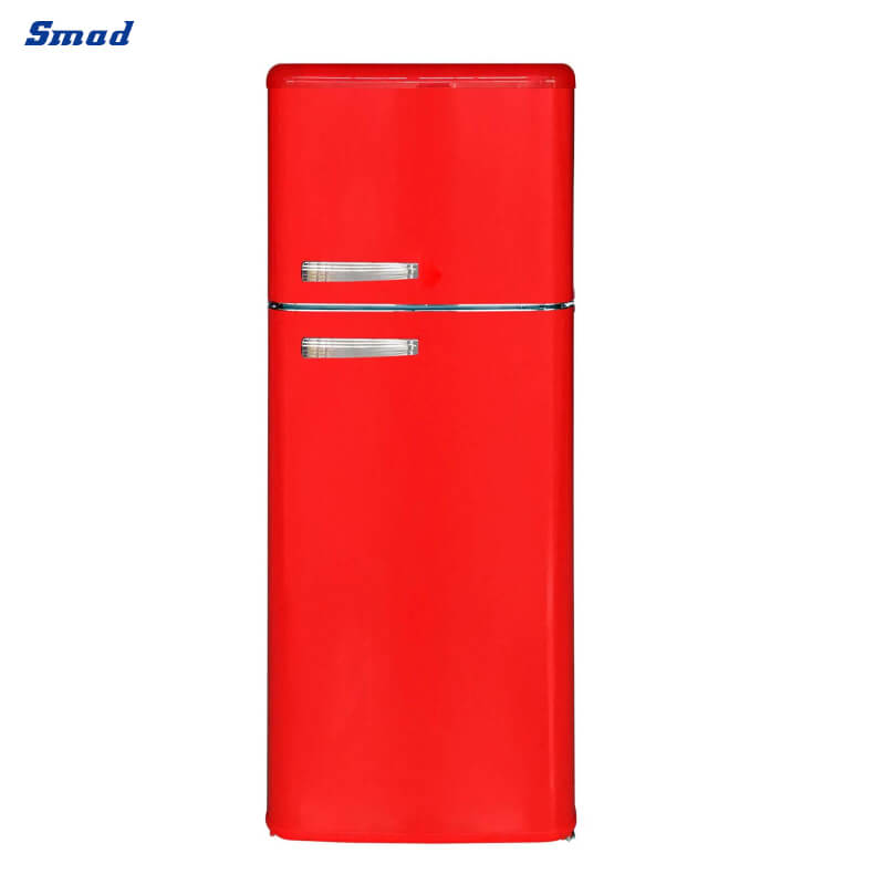 
Smad 7.7 Cu. Ft. Black / Red Retro Style Top Freezer Refrigerator with Slide-out glass shelves