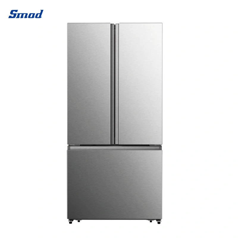 Smad Triple Door Stainless Steel French Door Fridge with Full Width Drawer