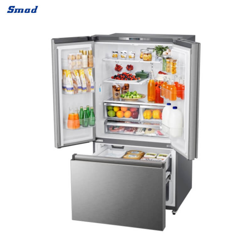 
Smad 26.6 Cu. Ft. French Door Bottom Freezer Refrigerator with Super Cool And Super Freeze