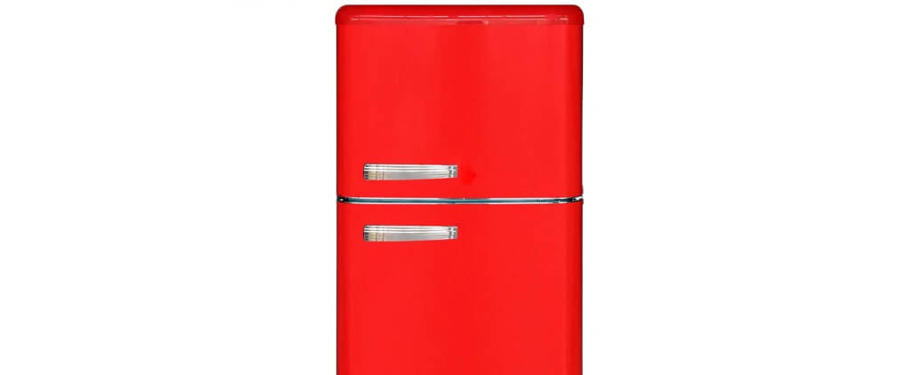 Smad 7.7 Cu. Ft. Black / Red Retro Style Top Freezer Refrigerator with Big top cover