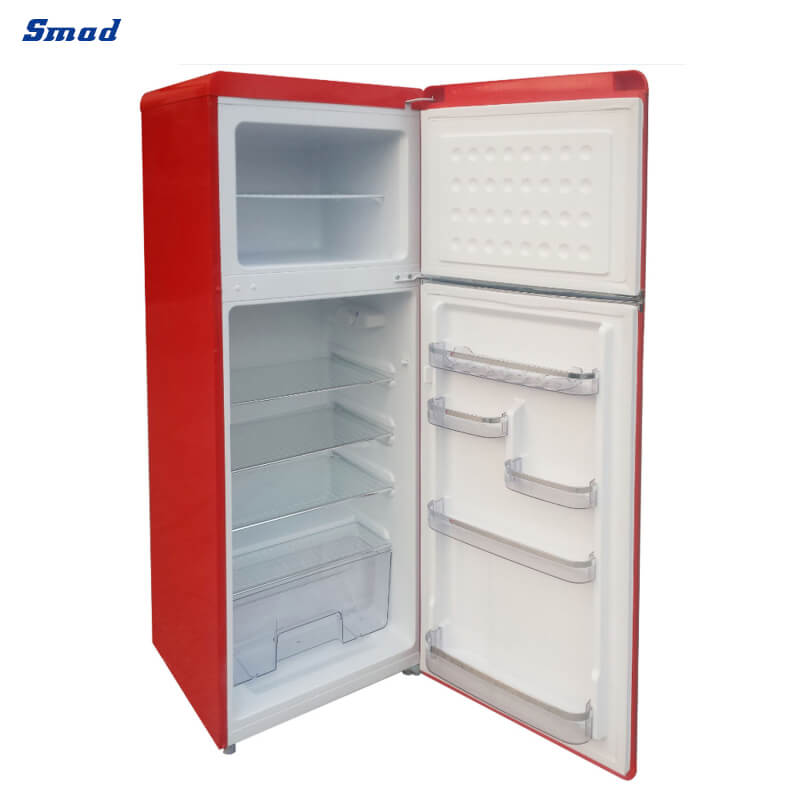 
Smad 7.7 Cu. Ft. Black / Red Retro Style Top Freezer Refrigerator with Crystal crisper