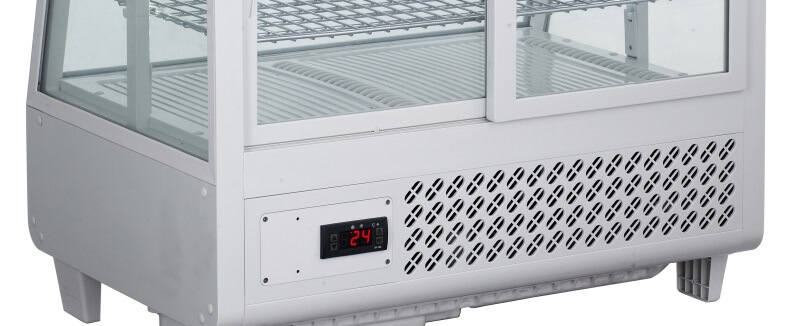 
Smad 201L Curved Glass Countertop Cake Display Fridge with Adjustable temperature control