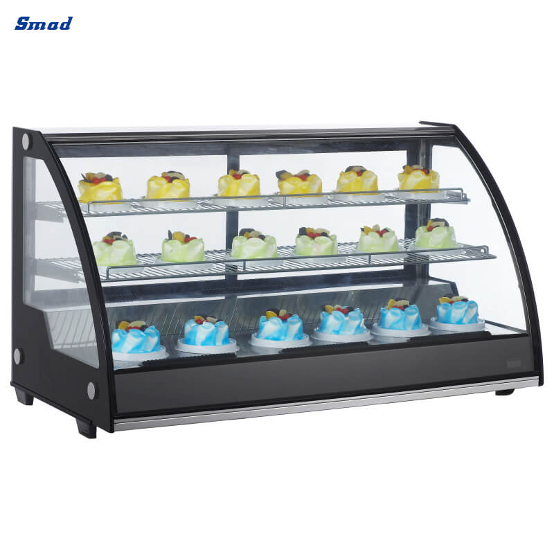 
Smad 201L Curved Glass Countertop Cake Display Fridge with Double glass