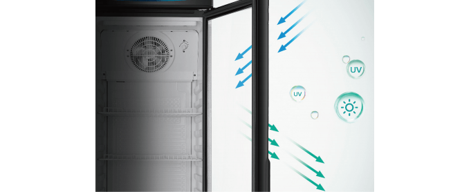 Smad Glass Door Beverage Cooler Refrigerator with Double-pane glass door