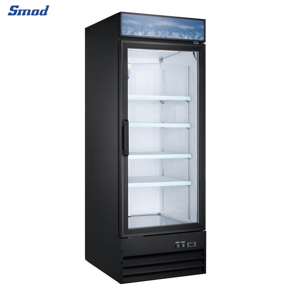 Smad 368L/648L Single Glass Door Upright Display Freezer with Self-Closing double pane glass door