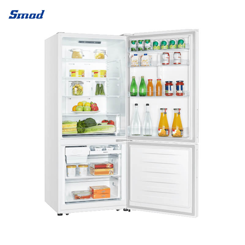 Smad 14.8 Cu. Ft. White Refrigerator Bottom Freezer with no frost