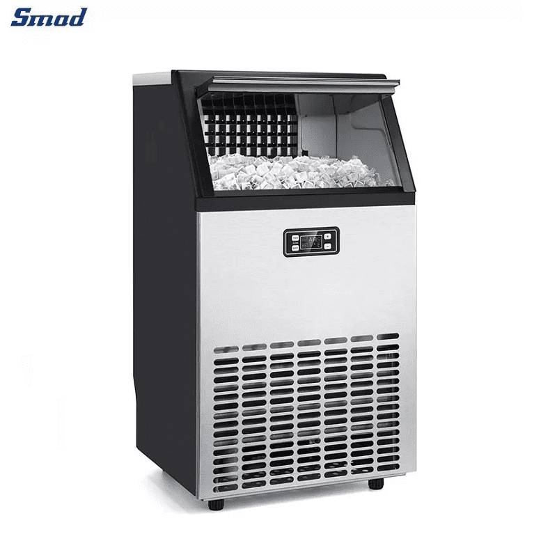 
Smad 99Lbs/24H Commercial Clear Square Ice Cube Maker with Stainless steel finish