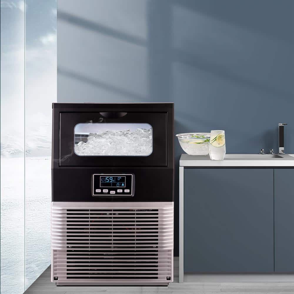 
Smad 84Lbs/24H Commercial Automatic Compact Freestanding Ice Maker Machine with Self-Clean Capability