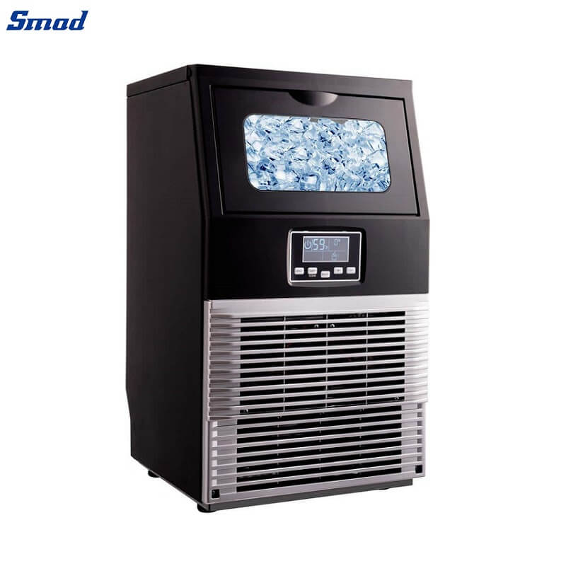
Smad 84Lbs/24H Commercial Automatic Compact Freestanding Ice Maker Machine with LCD Indicator