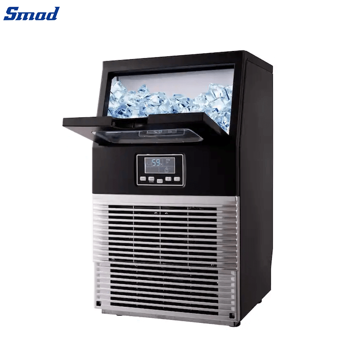 
Smad 84Lbs/24H Commercial Automatic Compact Freestanding Ice Maker Machine with Water shortage auto-detection system