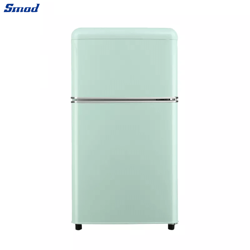 Smad 88/138L Green Mini Retro Fridge Freezer with Stylish interior light