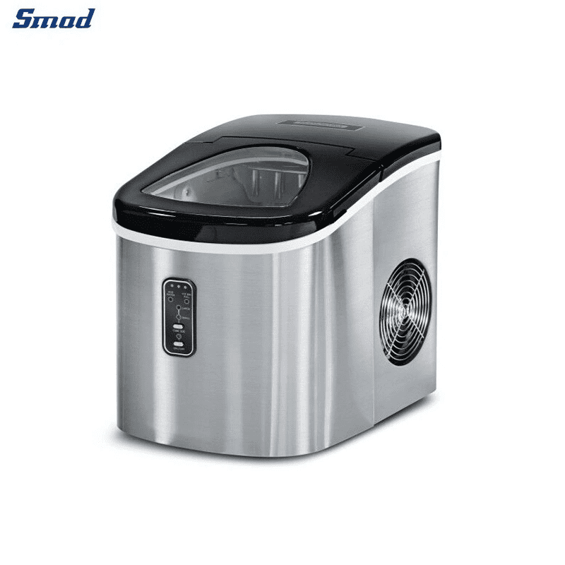 
Smad Countertop Clear Ice Cube Maker with Stainless Steel Cabinet