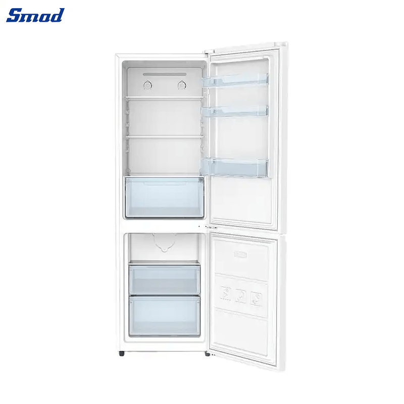 
Smad White Double Door Bottom Freezer Refrigerator with Large Vegetable Drawer