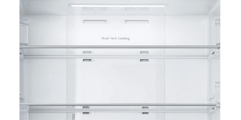 
Smad White Double Door Bottom Freezer Refrigerator with Customed adjustable glass shelves