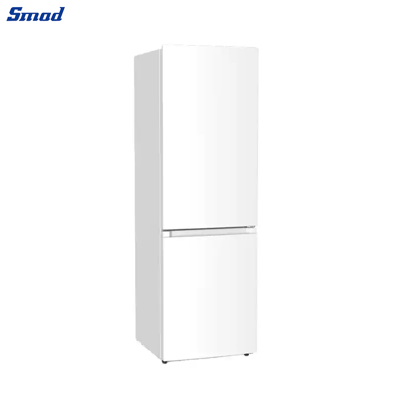 
Smad White Double Door Bottom Freezer Refrigerator with Interior LED light